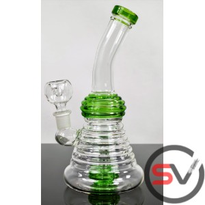 RIBBED ROUND GLASS WATER PIPE 8inch